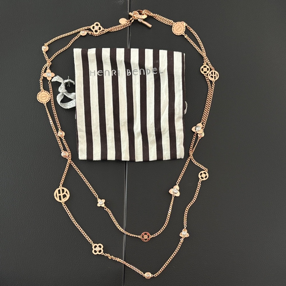 Henri Bendel Rose Gold Charm Necklace